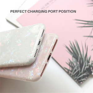 Glitter Dream Shell Phone Case (WHITE/GREEN) - iPhone