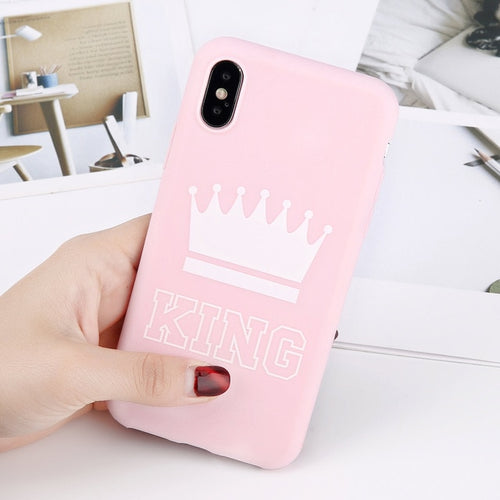 King & Queen Pink Crown with Matte Finish - iPhone