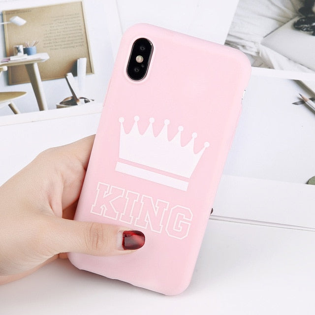 King & Queen Pink Crown with Matte Finish - iPhone