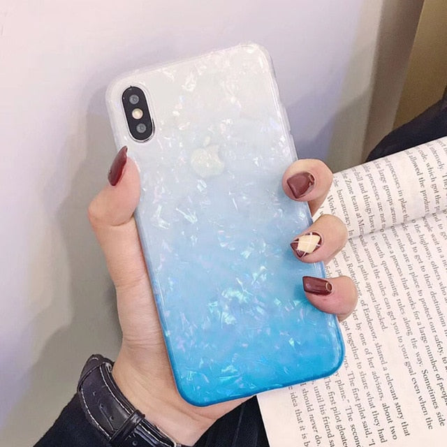 Glitter Dream Shell Phone Case (WIHITE/BLUE) - iPhone