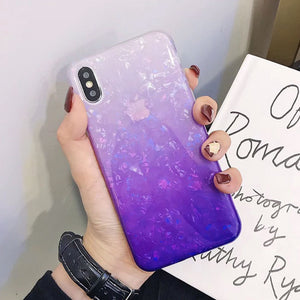 Glitter Dream Shell Phone Case (WHITE/PURPLE) - iPhone