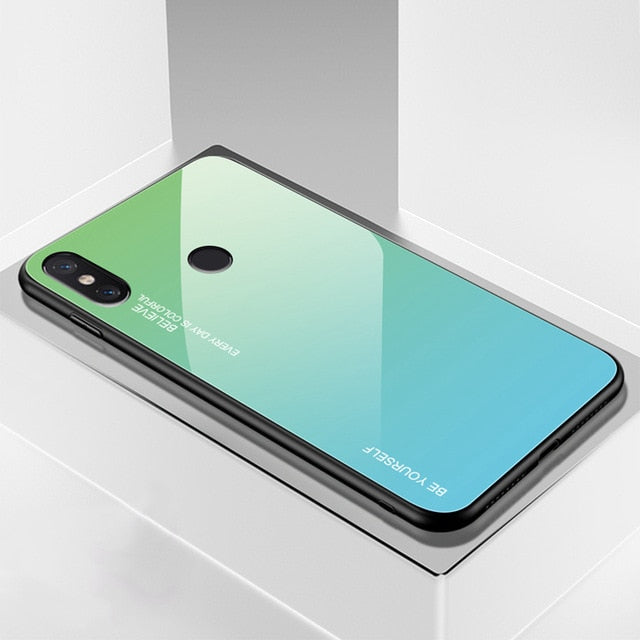 Gradient Tempered Glass Case (GREEN) - Xiaomi