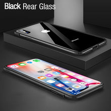 Load image into Gallery viewer, Shockproof Metal Case with Tempered Glass (BLACK FULL CASE) - iPhone